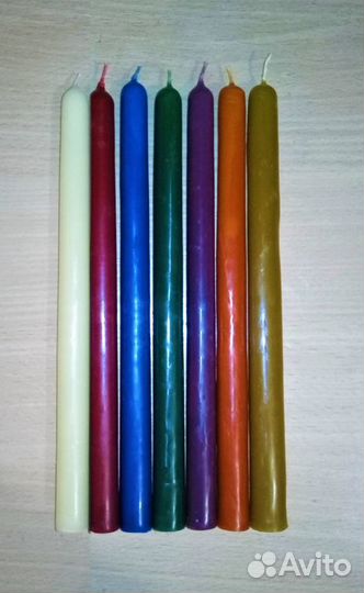 Восковые цветные алтарные свечи