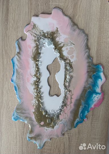 Абстрактная картина эпоксидной смолой (геоды)