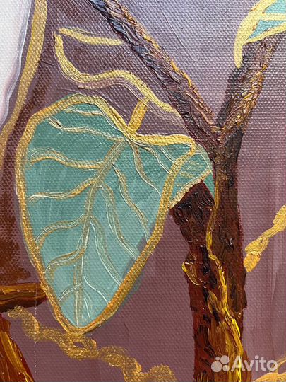 Картина маслом на холсте белые цветы