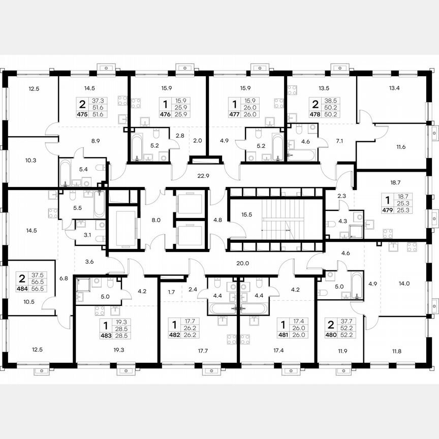 Квартира-студия, 26 м², 12/23 эт.