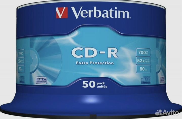 Диски CD-R Verbatim 700Mb 52x Cake, 50 шт