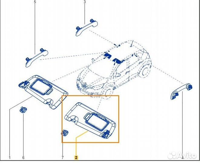 Козырек солнцезащитный левый Renault Kaptur