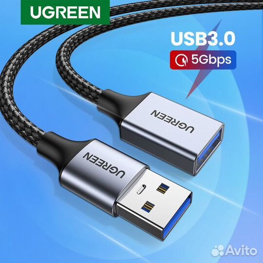 Кабель-удлинитель Ugreen USB 3.0 (1 метр, Новый)