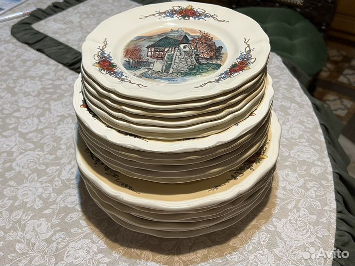 Тарелки Obernai, сет 20 шт.,винтаж Франция