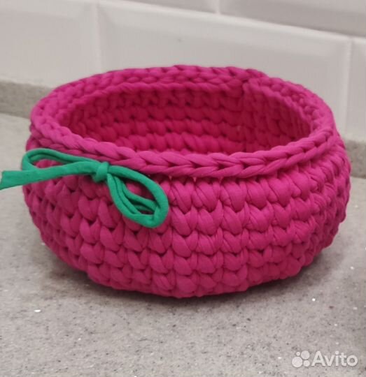 Корзиночки вязанные для интерьера и хранения