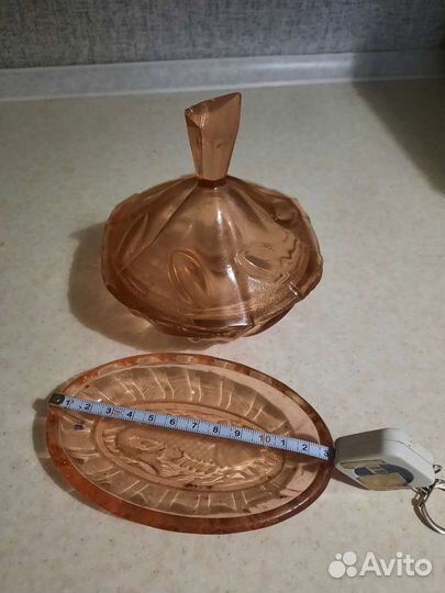 Ваза конфетница цветное стекло