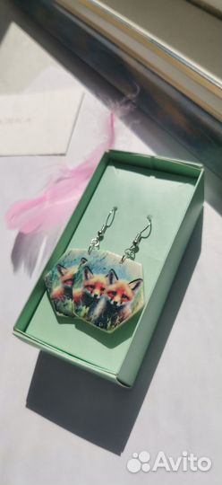 Серьги Лисята. Ручная работа