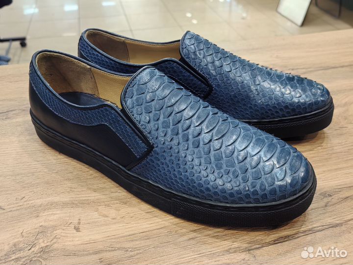 Слипоны мужские 42размер, кожа питона