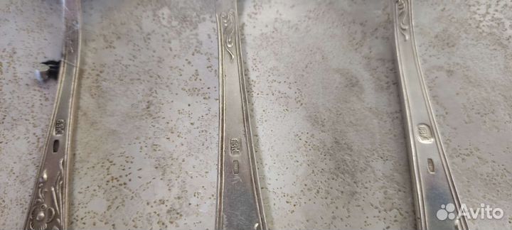 Набор столовых приборов серебро 875