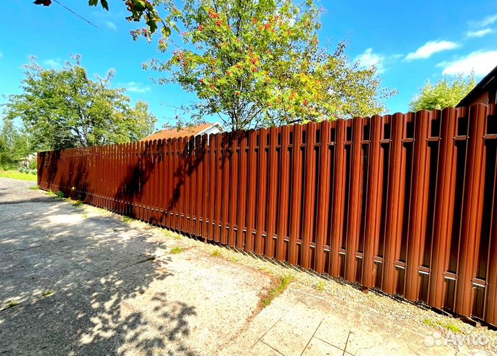 Заборы из профнастила с установкой