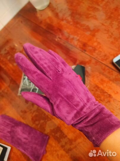 Перчатки новые кожа замша