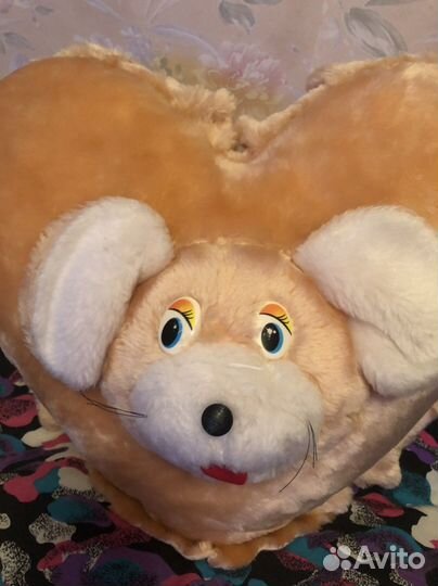 Подушка Мышка в форме сердечка 50 на 50 см