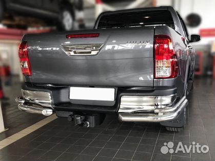 Защита заднего бампера d-76+43 Тойота Хайлюкс