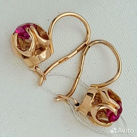 Серьги / 2,87г / Золото583 / корунд синтетический