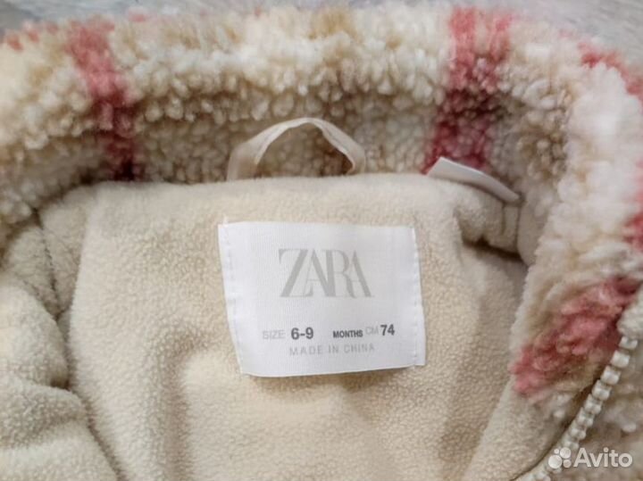 Куртка Zara Тедди плюшевая 68-74 6-9