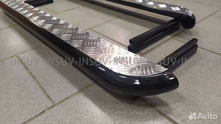 Пороги с алюминиевым листом Нива 21 (цвет черный)