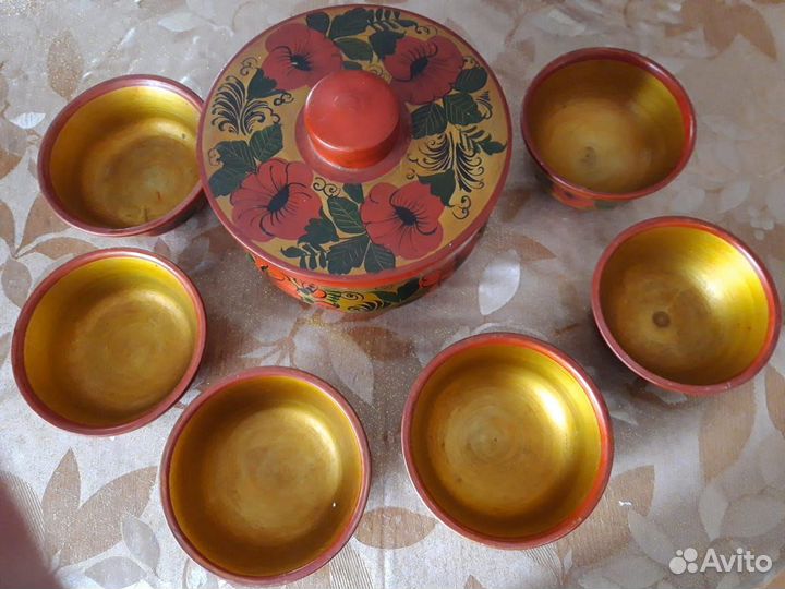 Хохлома. Набор 7 предметов из дерева