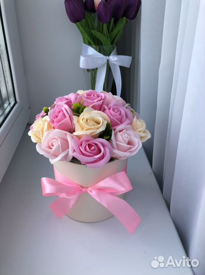 Букет из мыльных роз