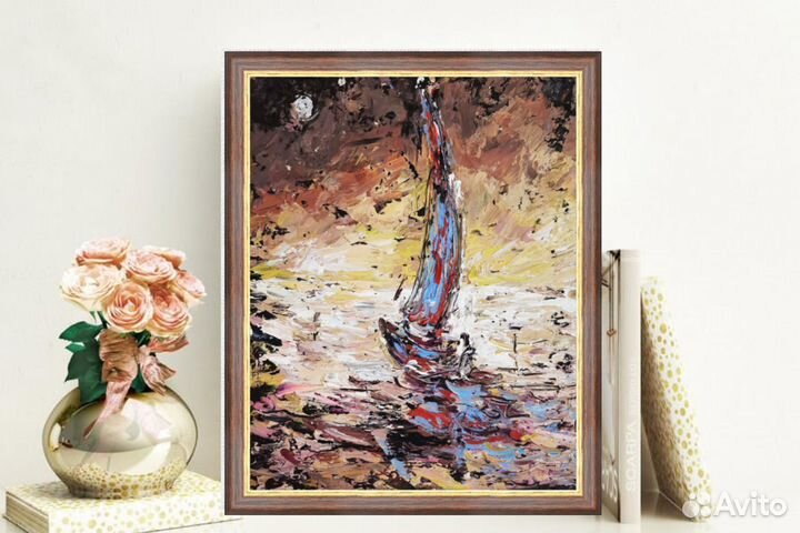 Картина маслом море 