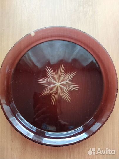 Кувшин, стакан, поднос марганцевое стекло СССР