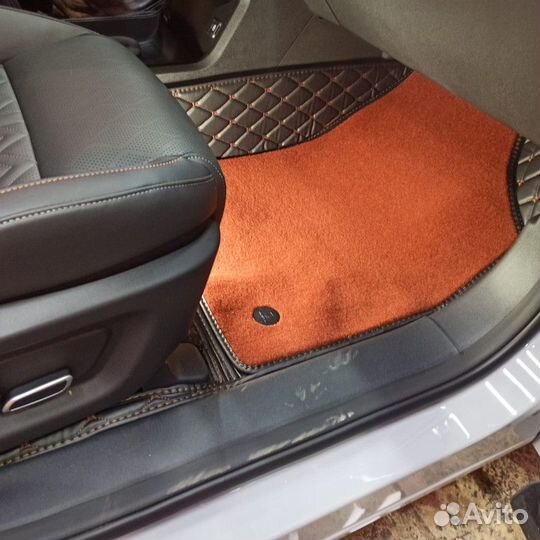 Кожаные 3D коврики в салон авто