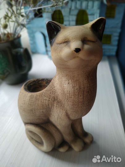 Кошка- аромалампа шликерная 18 см