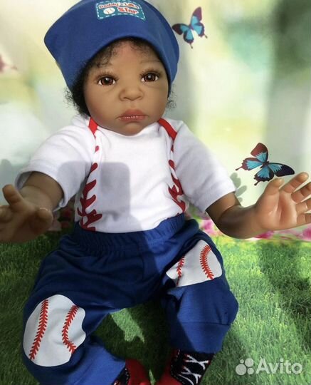 Темнокожий малыш, кукла реборн