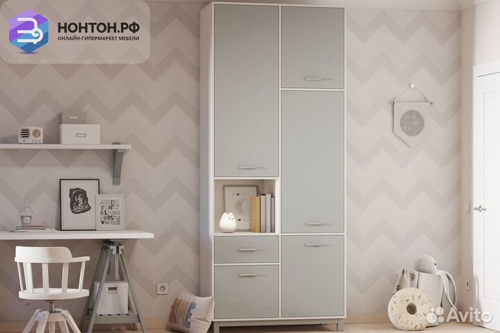 Шкаф двухсекционный Polini kids Mirum 2320 белый