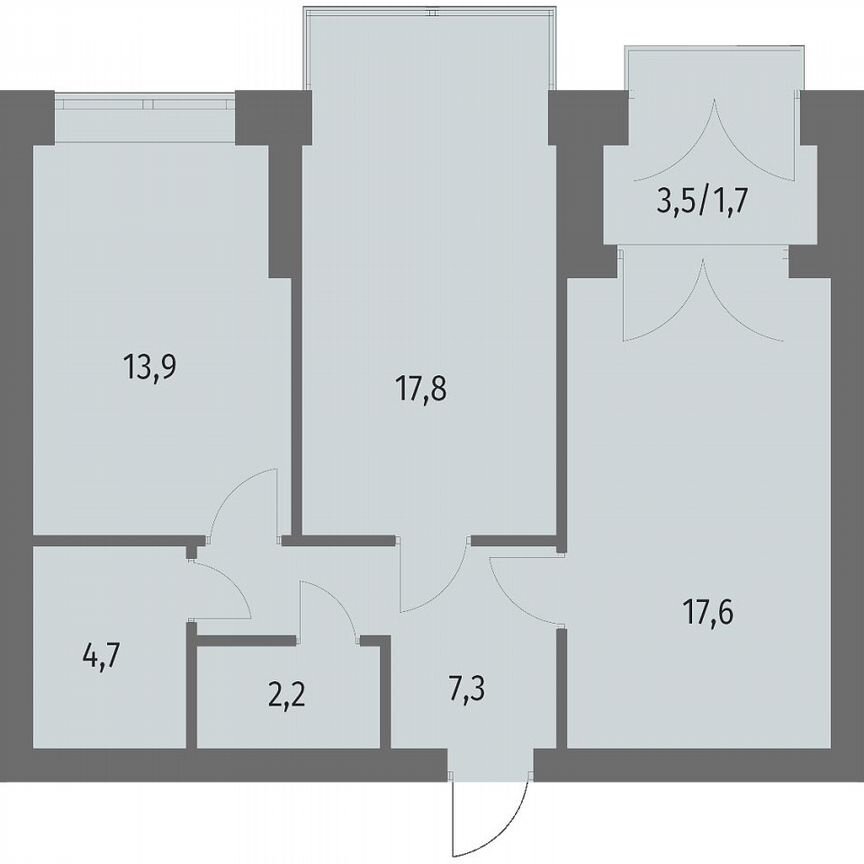 2-к. квартира, 65,3 м², 13/13 эт.