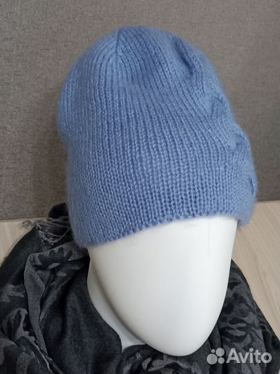 Новая вязанная шапка, двухслойная