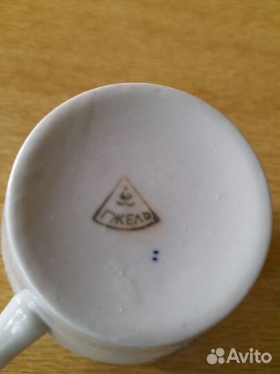 Графин, штоф, кувшин Петух и чашка Гжель СССР