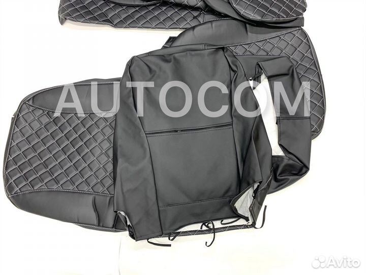 Чехлы сидений 2108-2115 кожа «серая нить»