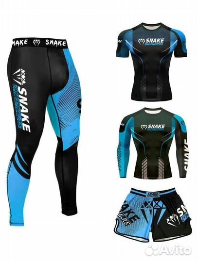 Спортивный костюм 4в1 Рашгард тайтсы шорты