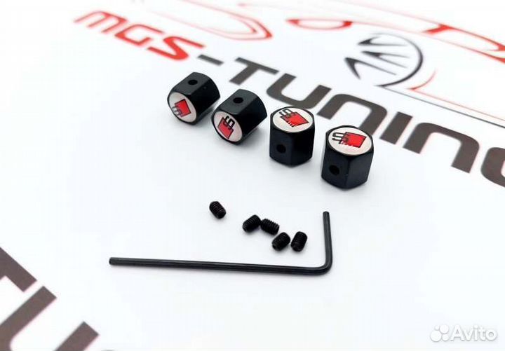 Колпачки на ниппель S-line black #2 с защитой Audi