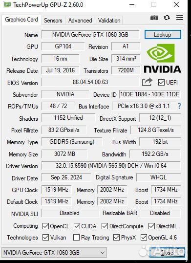 Видеокарта gtx 1060 3gb kfa2