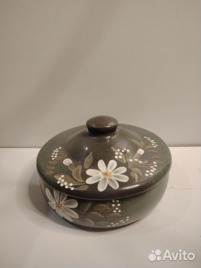 Тарелка миска керамическая СССР с крышкой