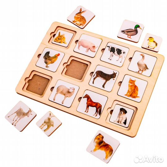 Деревянная рамка-вкладыш развивающая Монтессори