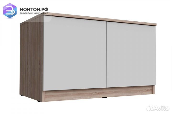 Тумба-антресоль Челси дуб сонома / белый глянец