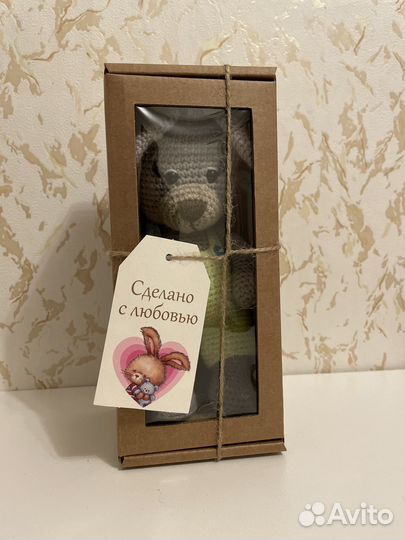 Вязаная игрушка Зайка ручная работа