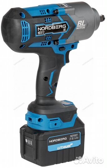 Гайковерт аккумуляторный усилие 1700 Нм Nordberg