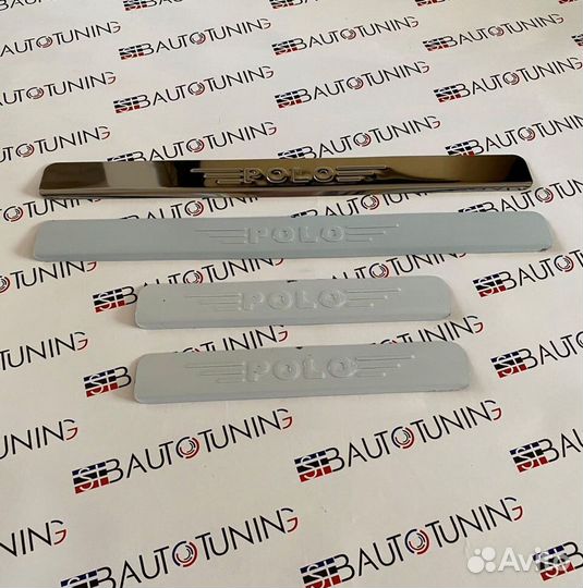 Накладки на пороги Volkswagen Polo (хром)