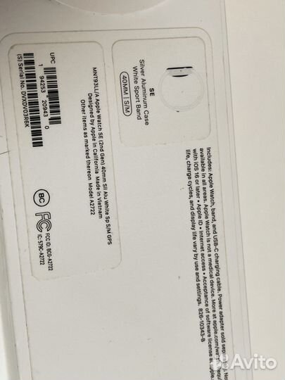 Pple Watch Series SE 2 40mm Silver WhiteSport Band