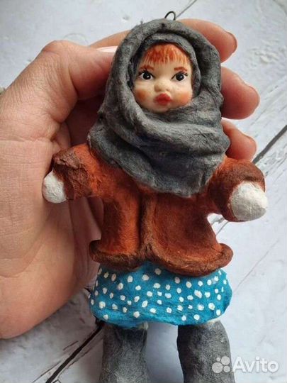 Ватная елочная игрушка