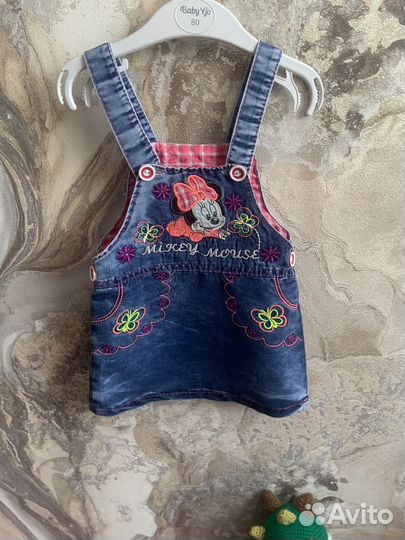 Джинсовый сарафан 74 80