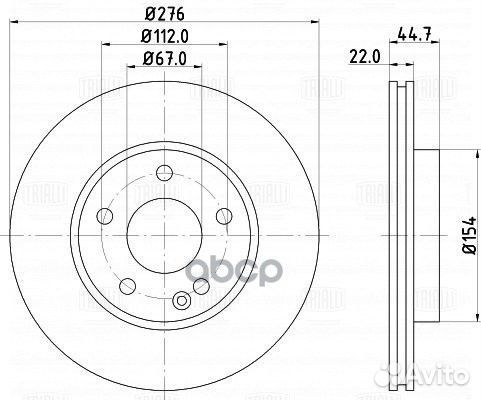 Диск тормозной mercedes A-class W169/B-class W2