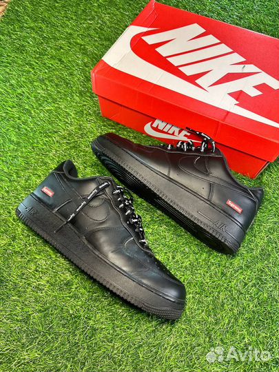 Nike Air Force 1 supreme black оригинал на руках