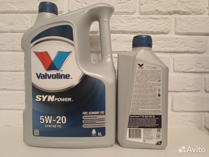 Масло моторное valvoline synpower FE 5W-20 5л