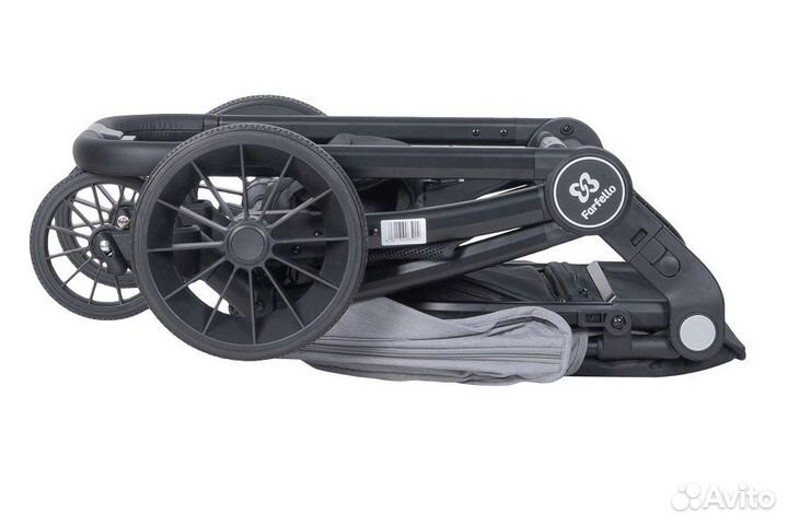 Коляска 2 в 1 Farfello Baby Shell серая