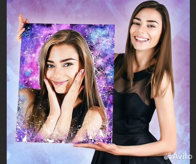 Романтический подарок портрет на холсте