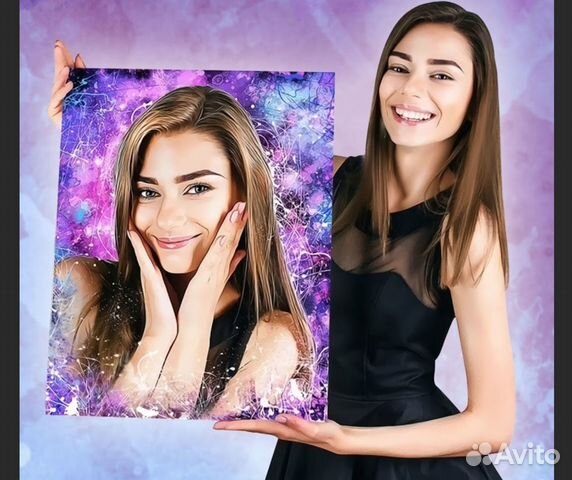 Романтический подарок портрет на холсте